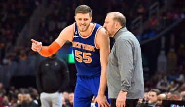 Isaiah Hartenstein responds when asked if he was surprised New York Knicks fired Tom Thibodeau