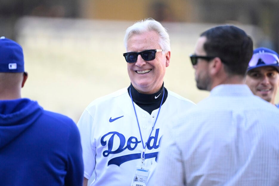 Mark Walter, part-owner and chairman of the Los Angeles Dodgers prior to Game 1 of a National League Division Series baseball game between the Los Angeles Dodgers and the Arizona Diamondbacks