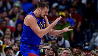Nikola Jokic is as happy as can be celebrating his horses