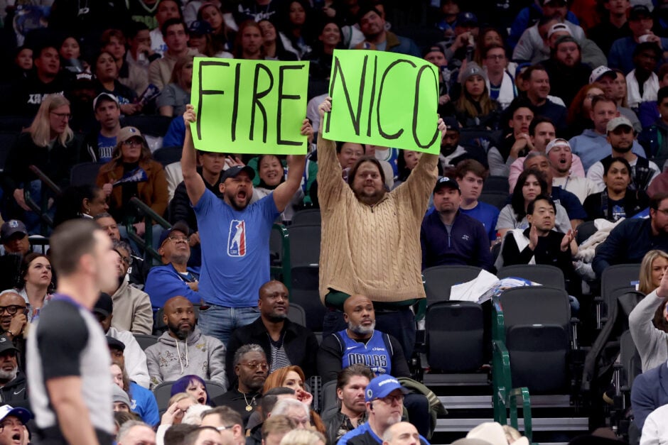 Dallas Mavericks fans protest general manager Nico Harrison