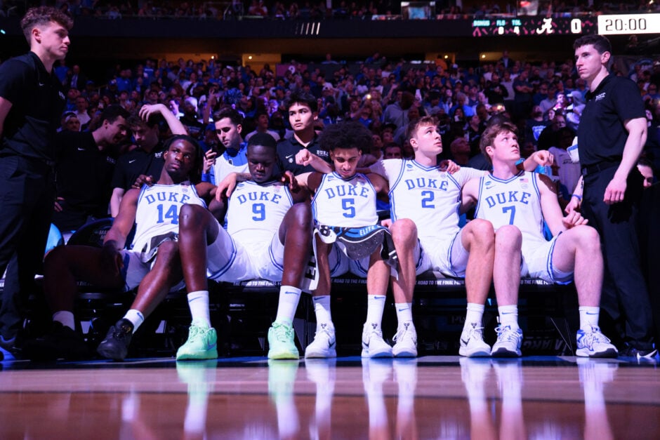 Cooper Flagg with his other Duke teammates