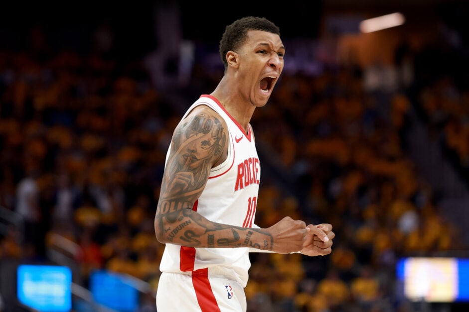 Houston Rockets forward Jabari Smith Jr., who also signed a extension with the team for five years.