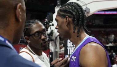 Cody Williams #5 of the Utah Jazz and NBA player Jalen Williams...