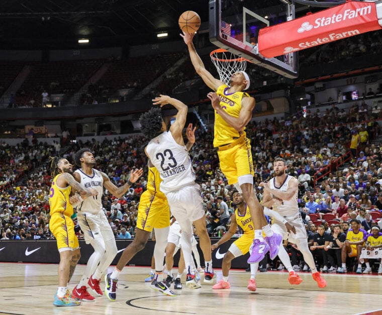 New Orleans Pelicans vs LA Lakers Summer League game