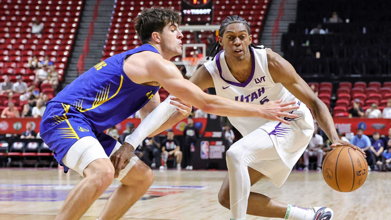 Utah Jazz Golden Sttae Warriors Las Vegas Summer League Cody Williams...