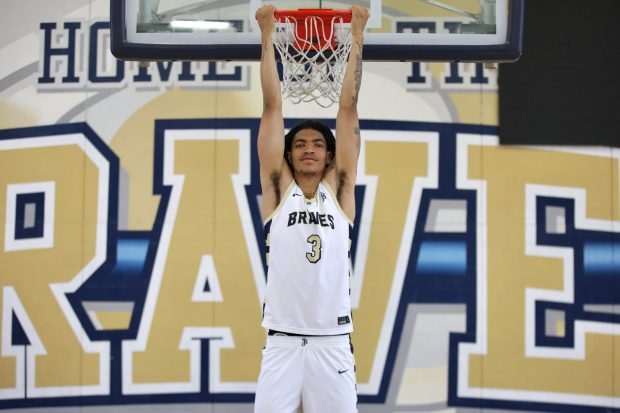 The Press-Telegram's boys basketball Player of the Year is Elzie Harrington, shown here on Wednesday, Apr. 9, 2025, at St. John Bosco High School in Bellflower. (Photo by Howard Freshman, Contributing Photographer)