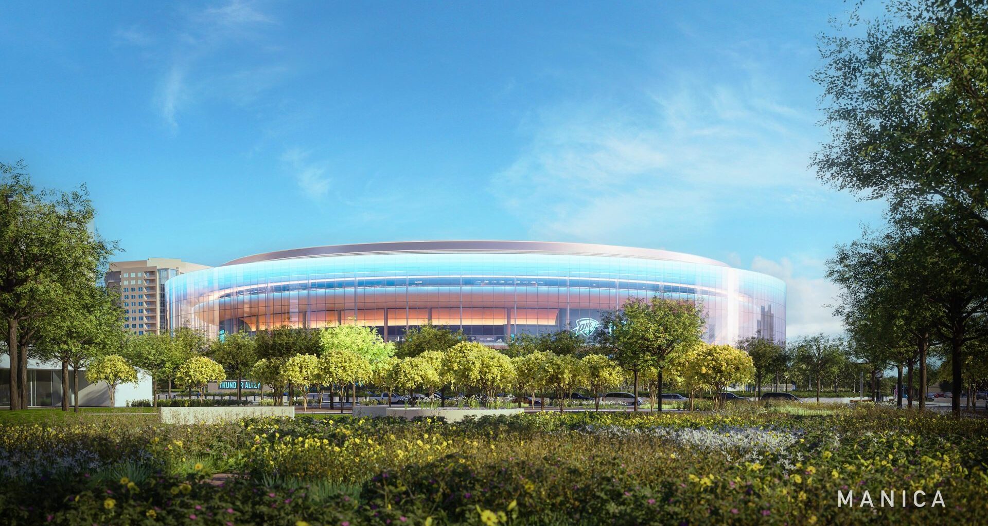Glass Takes Center Court in New Oklahoma City Thunder Arena Design