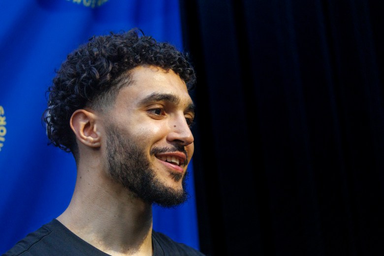 Jackson Rowe pregame at the Kaiser Permanente Arena in Santa Cruz.