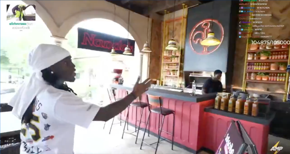 Kai Cenat showed off Parker's 24/7 Nando's restaurant