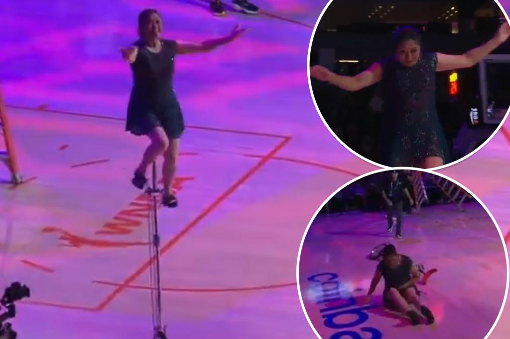 Red Panda taken off court in wheelchair after injury at Fever game