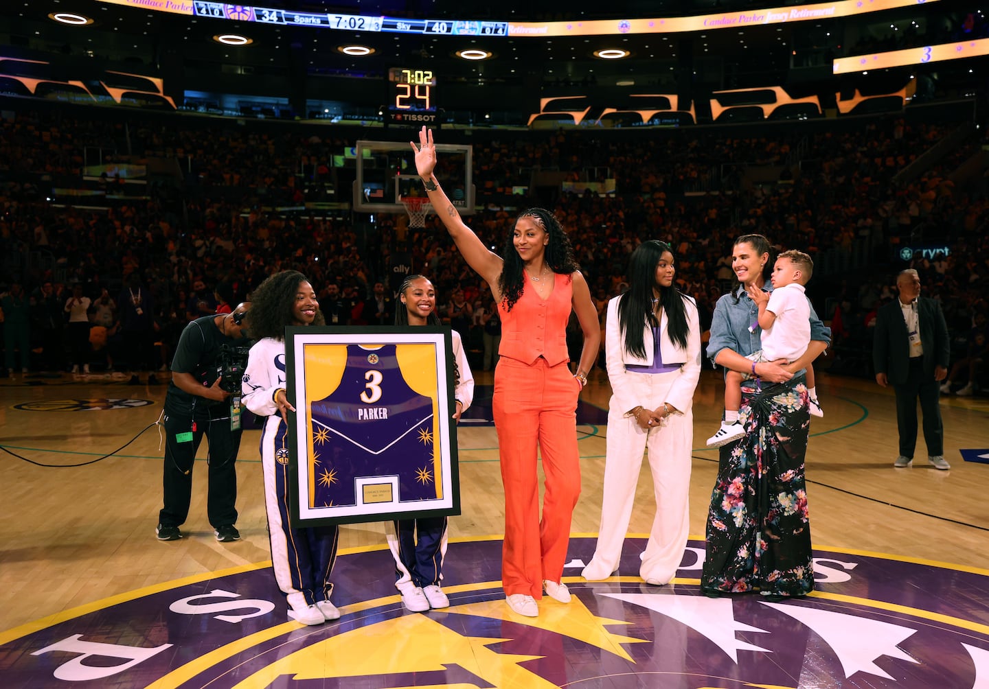 Candace Parker's No. 3 was retired by the Sparks.