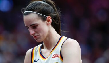 Caitlin Clark was despondent in the final minute of the Fever's 85-77 victory over the Sun after she reaggravated the groin injury that forced her to miss five games.