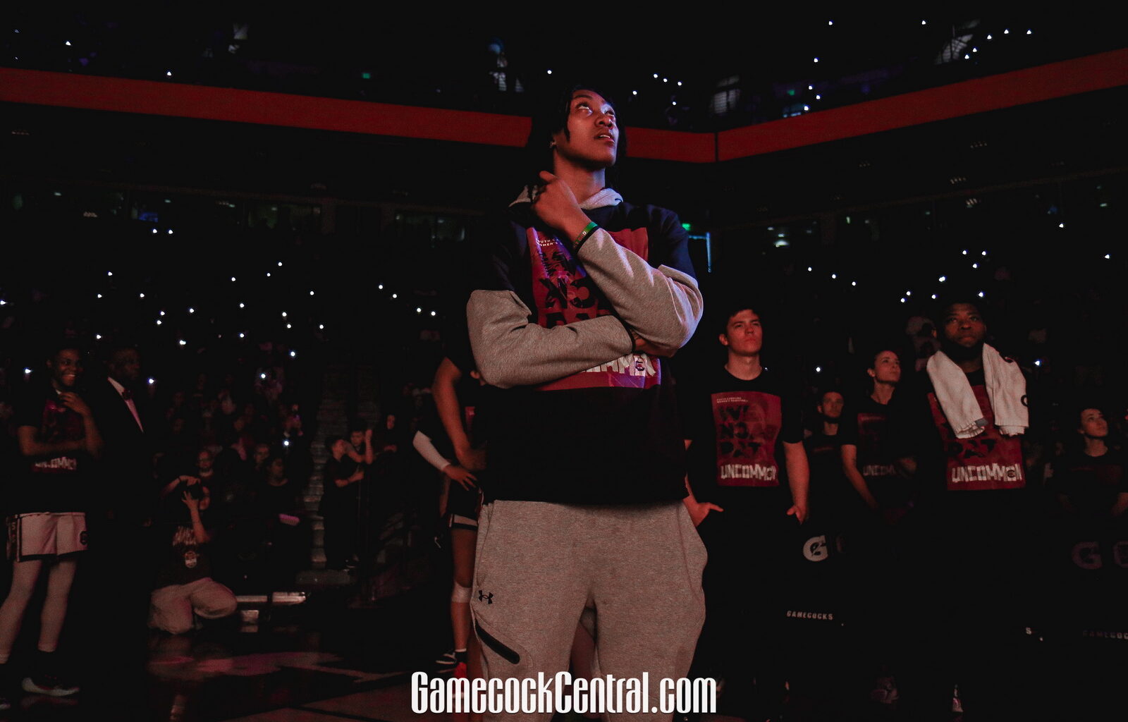 South Carolina Gamecocks head coach Dawn Staley works with guard Maddy McDaniel (1) during the first half of a Sweet 16 NCAA Tournament basketball game against the Maryland Terrapins at Legacy Arena. Mandatory Credit: Vasha Hunt-Imagn Images
