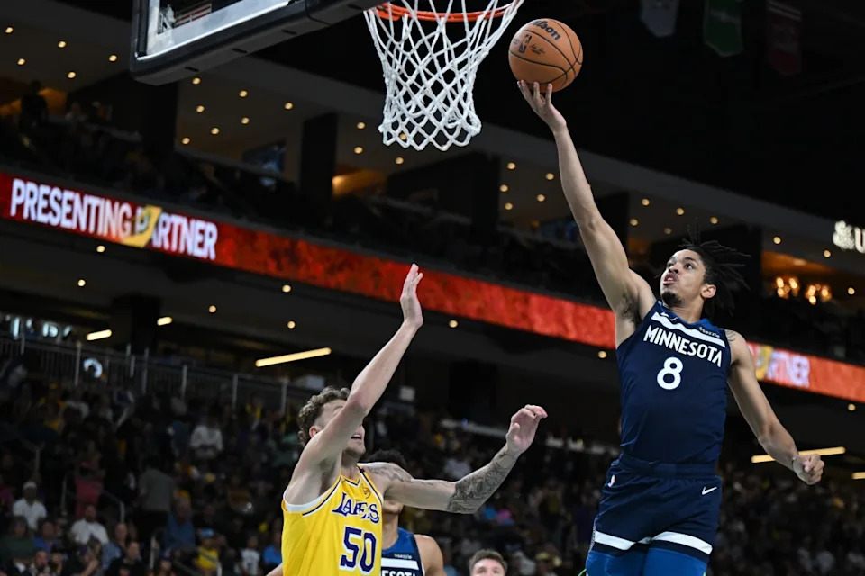 Minnesota Timberwolves forward Josh Minott (8)© Jonathan Hui-Imagn Images