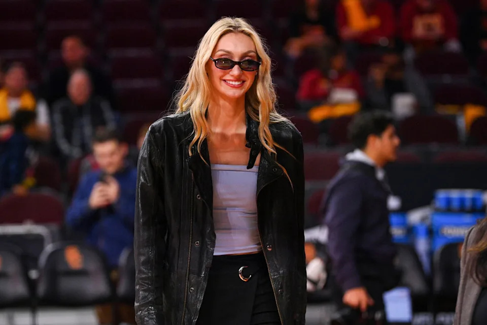 LOS ANGELES, CA - NOVEMBER 23: Los Angeles Sparks forward Cameron Brink looks on before the women's college basketball game between the Notre Dame Fighting Irish and the USC Trojans on November 23, 2024 at Galen Center in Los Angeles, CA. (Photo by Brian Rothmuller/Icon Sportswire via Getty Images)Icon Sportswire&sol;Getty Images