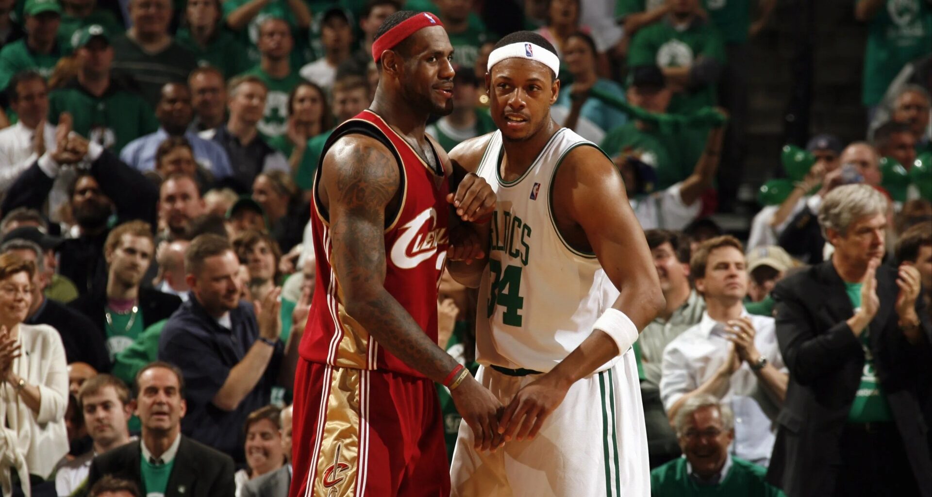 Footage caught LeBron James' angry four-word reaction to his mom during scrap with rival Paul Pierce