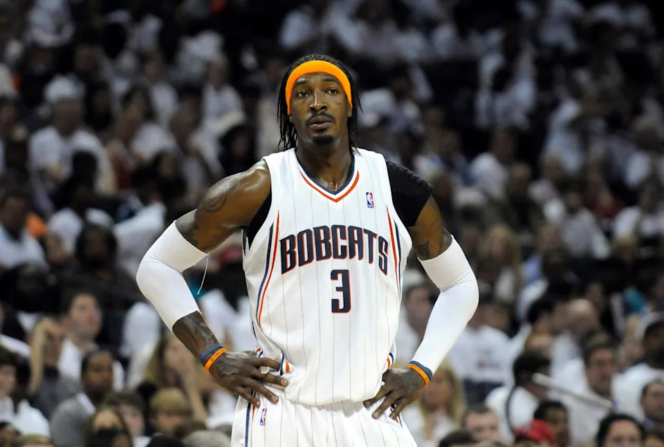 Apr 24, 2010; Charlotte, NC, USA; Charlotte Bobcats forward Gerald Wallace (3) against the Orlando Magic during the second half in game three of the first round of the 2010 NBA playoffs at Time Warner Cable Arena. The Magic win 90 to 86. Mandatory Credit: Sam Sharpe-USA TODAY Sports
