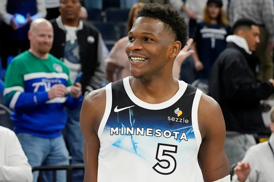Minnesota Timberwolves guard Anthony Edwards (5).Bruce Kluckhohn-Imagn Images