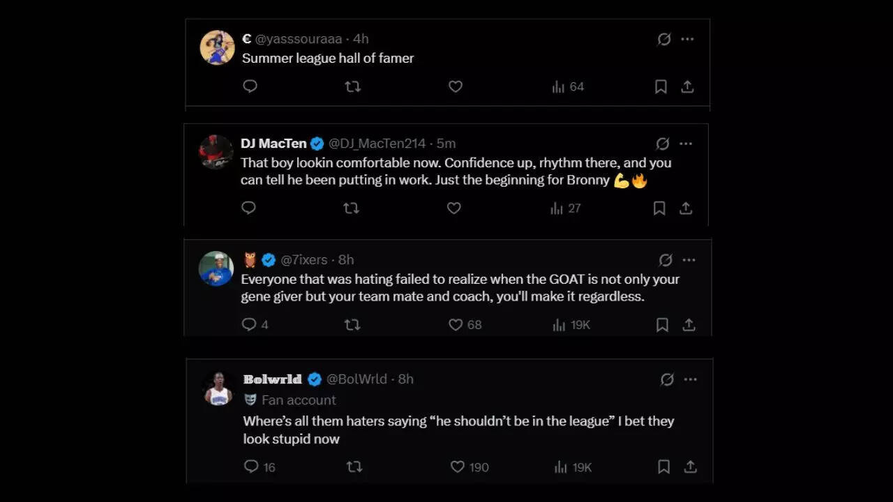 Fan reaction on Bronny James' perfromance against LA Clippers