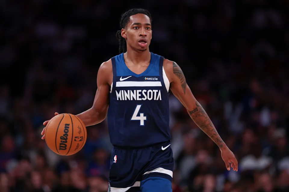 Minnesota Timberwolves guard Rob Dillingham (4).Vincent Carchietta-Imagn Images