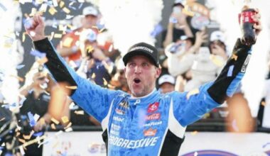 Denny Hamlin survives rain delay, overtime finish to win for 2nd straight year at Dover :: WRALSportsFan.com