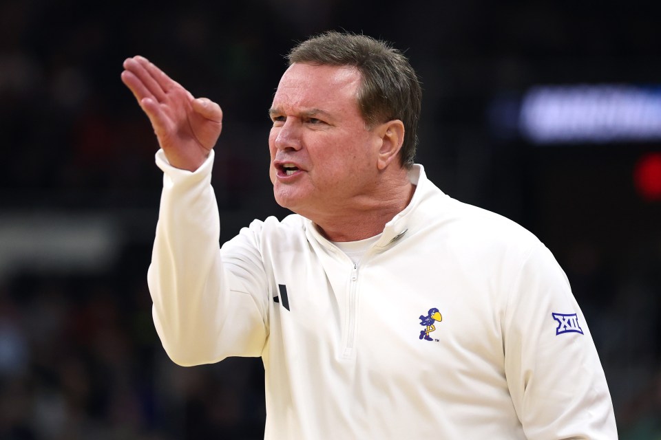 Head coach Bill Self of the Kansas Jayhawks during a basketball game.