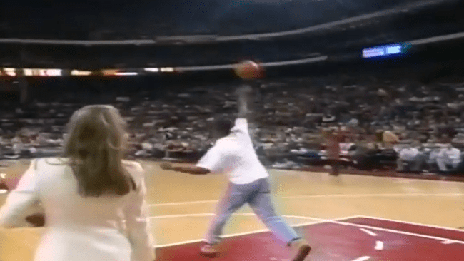 Calhoun drained a 75ft shot to win a $1m prize in April 1993