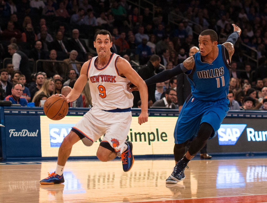Pablo Prigioni (9) played for the Knicks from 2013-15.