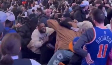 Fans trade punches in wild brawl at Knicks-Raptors game