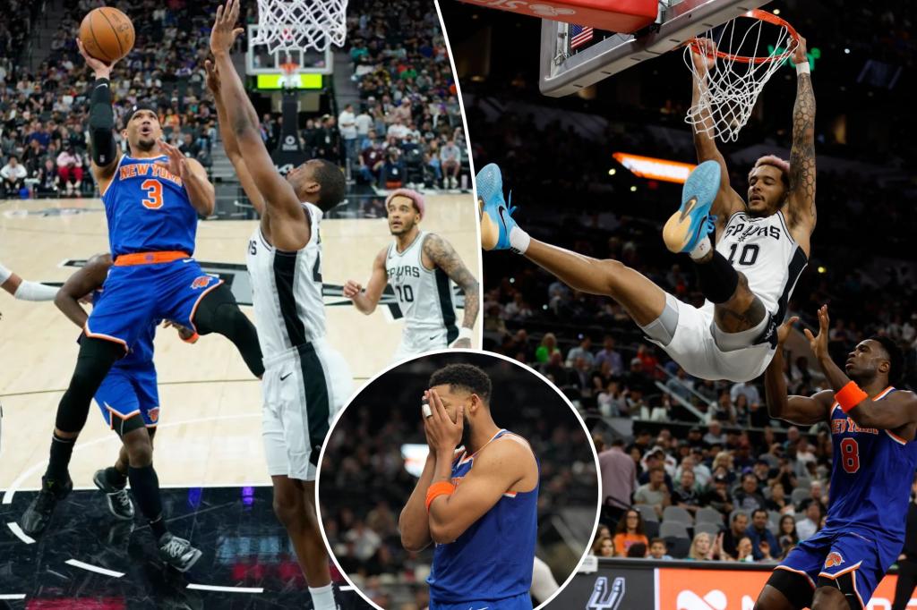 Knicks blown out by lowly Spurs as offense struggles in loss