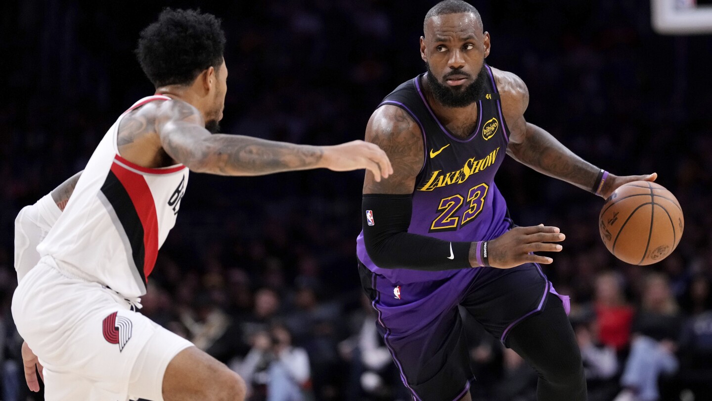 LeBron James, Max Christie carry Lakers past Blazers 114-106 for their 6th win in 8 games