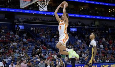 Dyson Daniels denies making gun gesture at the Pelicans while celebrating a 3 in a Hawks win