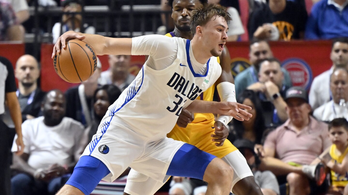 Mavericks rookie Cooper Flagg all business as he makes his professional debut at NBA Summer League