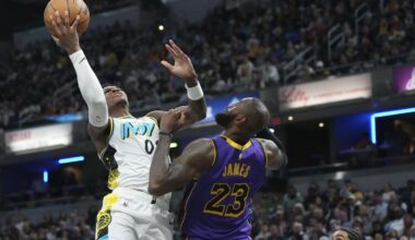 LeBron James has big finish to lift Lakers past Pacers and extend record scoring streak
