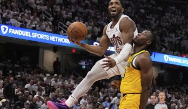 Mitchell and shorthanded Cavaliers don't have enough at the end and go down 2-0 in series to Pacers