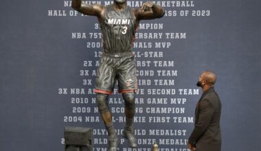 Heat unveil statue of Dwyane Wade outside the front of team's arena