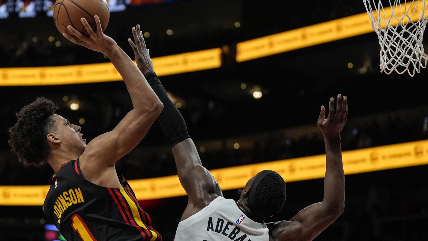 Jalen Johnson scores 28 to lead the Hawks over the Heat 120-110