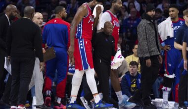 Joel Embiid sustains sinus fracture fighting for rebound, misses 2nd half of 76ers' loss to Pacers
