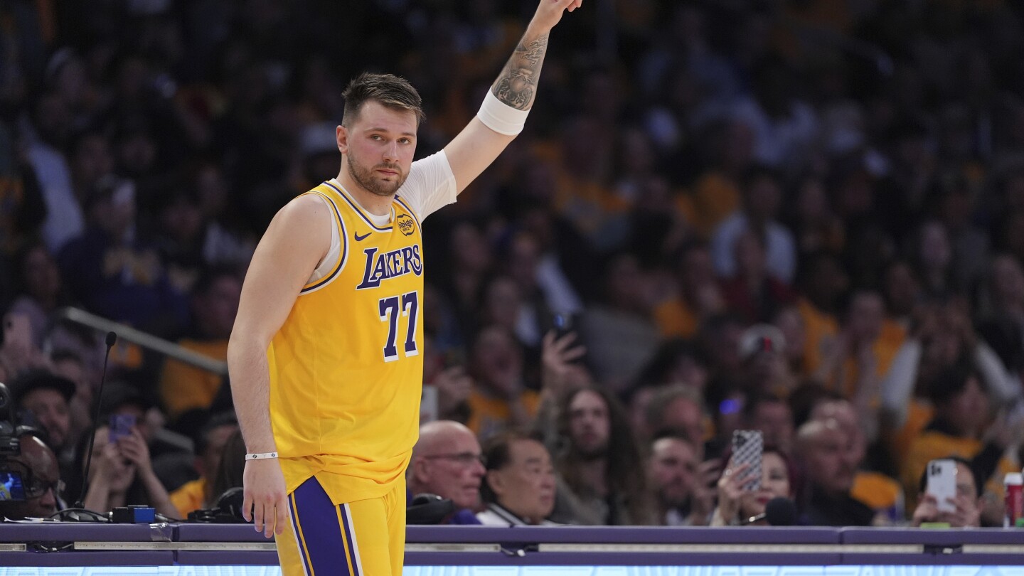 Luka Doncic makes his Lakers debut and quickly connects with LeBron James in a 132-113 win over Utah