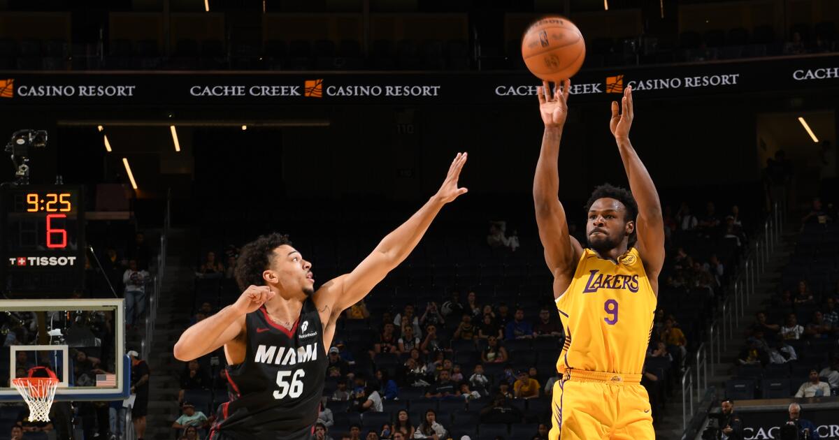 Bronny James scores 10 in summer league debut, Lakers beat Heat