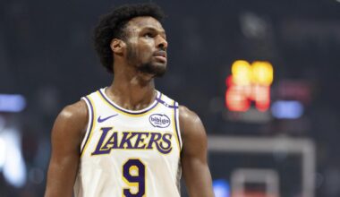 Bronny James plays coy about LeBron's future with Lakers