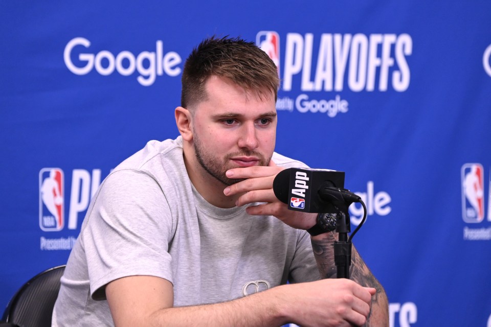 Luka Dončić at a post-game press conference.