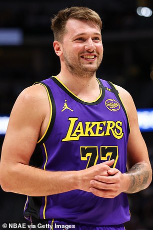 Luka Doncic (pictured in February) has undergone a stunning transformation this offseason