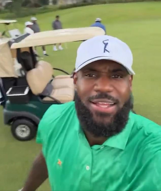 The 4-time MVP filmed himself on the golf course as his fascination with the game continues