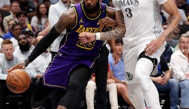 James drives on his beloved former teammate, Anthony Davis, who is now in Dallas