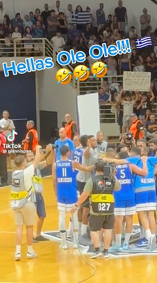 Bucks star Giannis Antetokounmpo was seen hitting one of his Greece teammates on Saturday