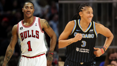 Candace Parker receives a warm message from NBA legend Derrick Rose at jersey retirement ceremony