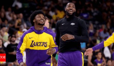 NBA Legend LeBron James share a heartfelt moment with his son Bronny James during their off-season Golf trip | NBA News