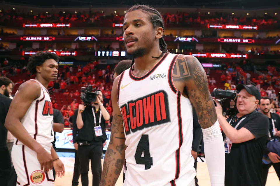 Houston Rockets guard Jalen Green (4)Troy Taormina-Imagn Images
