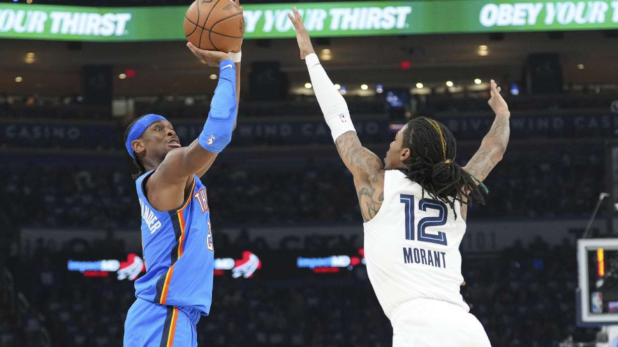 Gilgeous-Alexander scores 27 as the Thunder roll past Grizzlies 118-99 to take 2-0 series lead